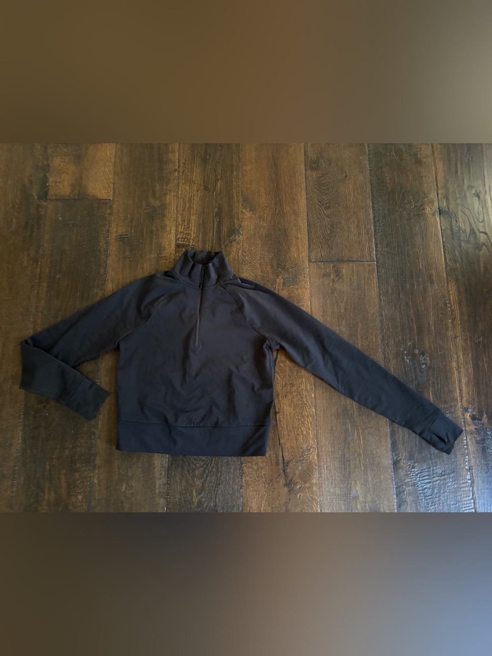 PrAna women’s crop black quarter zip fleece lined running top XS NWOT